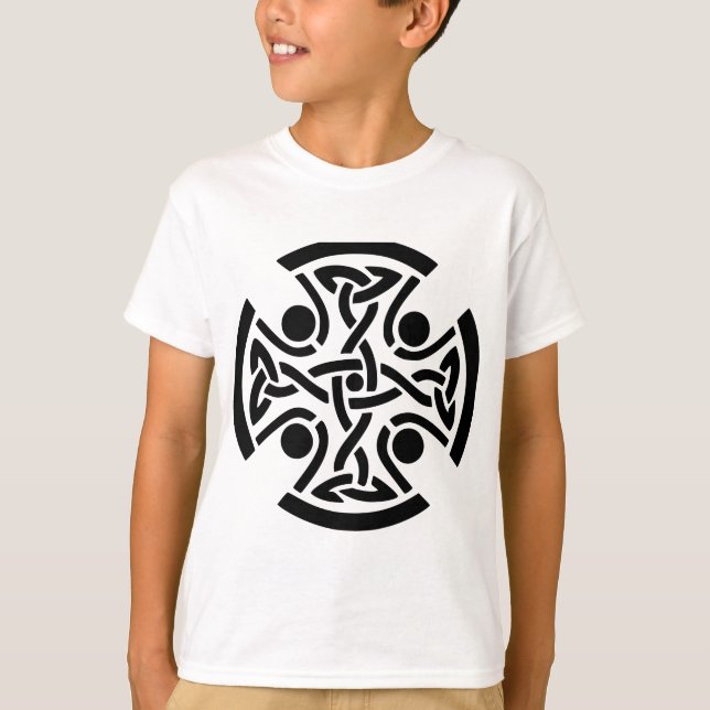 Ancient Celtic Cross Knotwork Fine Art T-Shirt (Front)