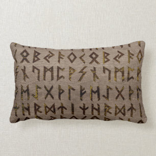 Ancient Celtic Runes  Alphabet pattern Lumbar Cushion