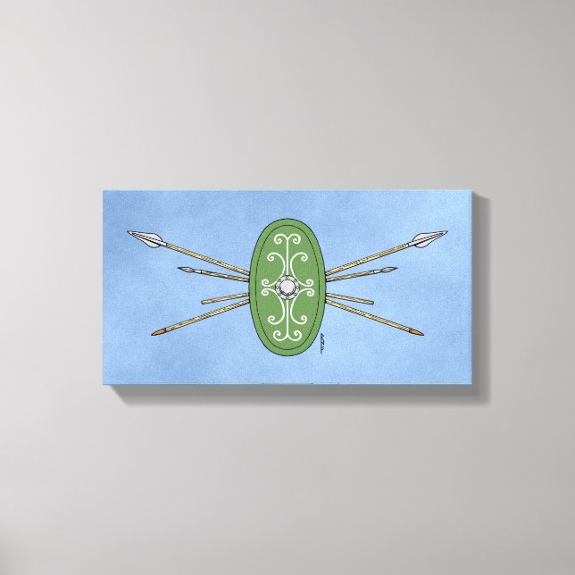 Ancient Celtic Shield and Spears Canvas Print (Front)