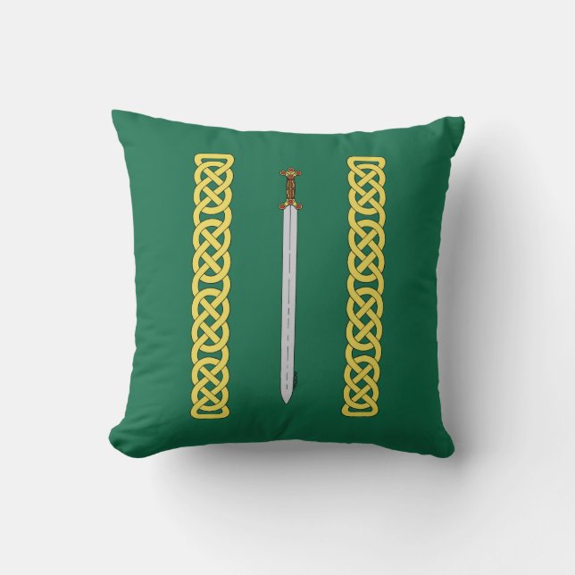 Ancient Celtic Sword and Knotwork Cushion (Front)