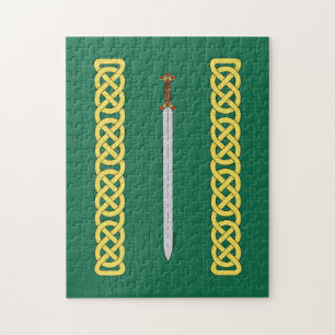 Ancient Celtic Sword and Knotwork Jigsaw Puzzle