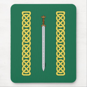Ancient Celtic Sword and Knotwork Mouse Mat