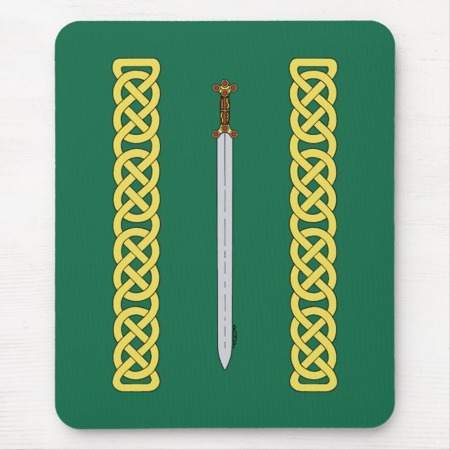 Ancient Celtic Sword and Knotwork Mouse Mat (Front)