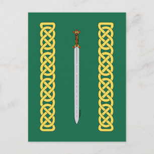 Ancient Celtic Sword and Knotwork Postcard