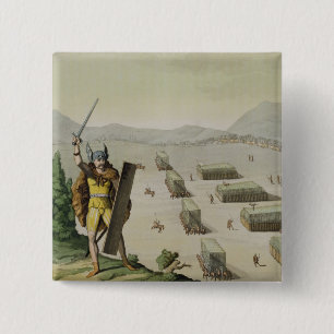 Ancient Celts or Gauls in Battle, c.1800-18 (colou 15 Cm Square Badge