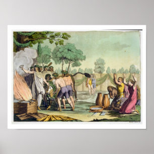 Ancient Celts or Gauls Sacrificing a Cow, c.1800-1 Poster