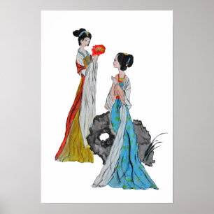 Ancient Chinese ladies Poster