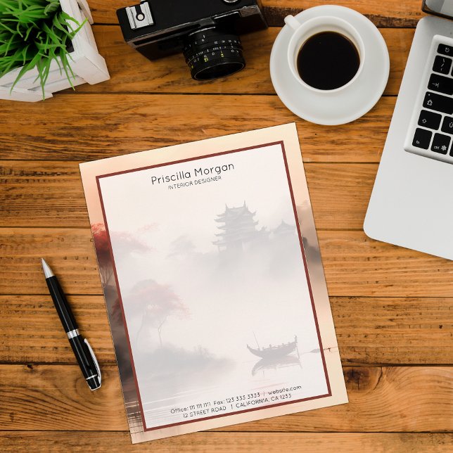 Ancient Chinese Painting style Custom Letterhead (Creator Uploaded)