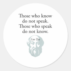 Ancient Chinese Philosophy Laozi Quote Dao De Jing Classic Round Sticker