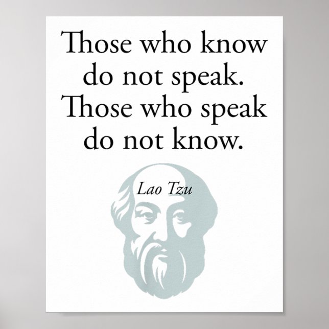 Ancient Chinese Philosophy Laozi Quote Dao De Jing Poster (Front)