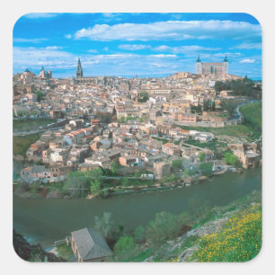Ancient city of Toledo, Spain. Square Sticker