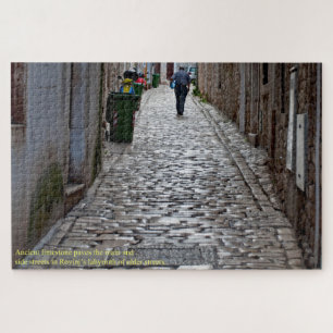 Ancient Cobblestone Street of Rovinj Croatia Large Jigsaw Puzzle