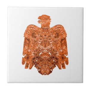 Ancient Copper Peoria Falcon Art  Tile