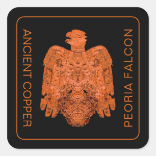 Ancient Copper Peoria Falcon Restored Card Square Sticker