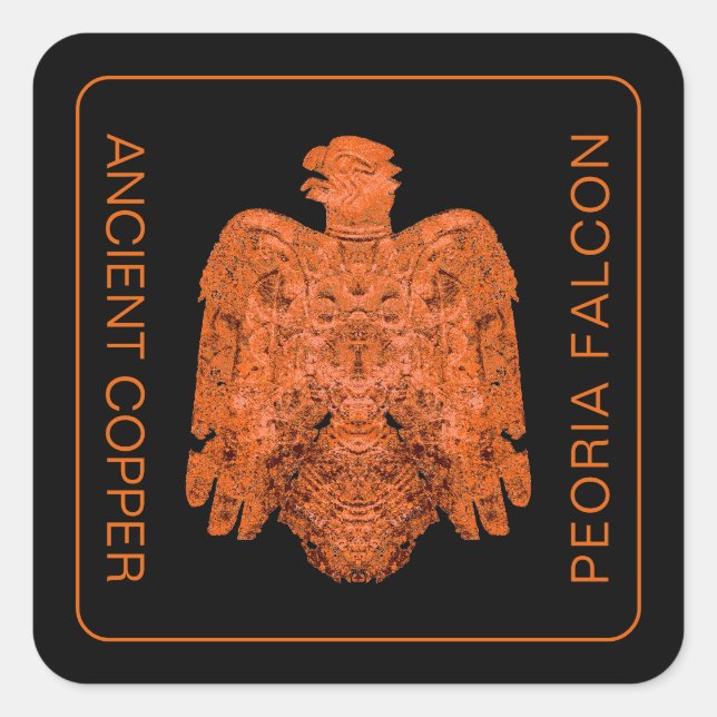 Ancient Copper Peoria Falcon Restored Card Square Sticker (Front)