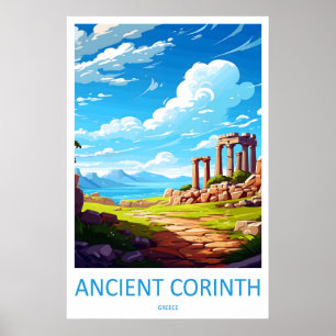 Ancient Corinth Vintage Travel Poster Ski National