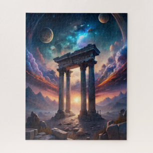 Ancient Cosmic Temple – Fantasy Galaxy Ruins Jigsaw Puzzle