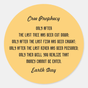 Ancient Cree Prophecy Classic Round Sticker