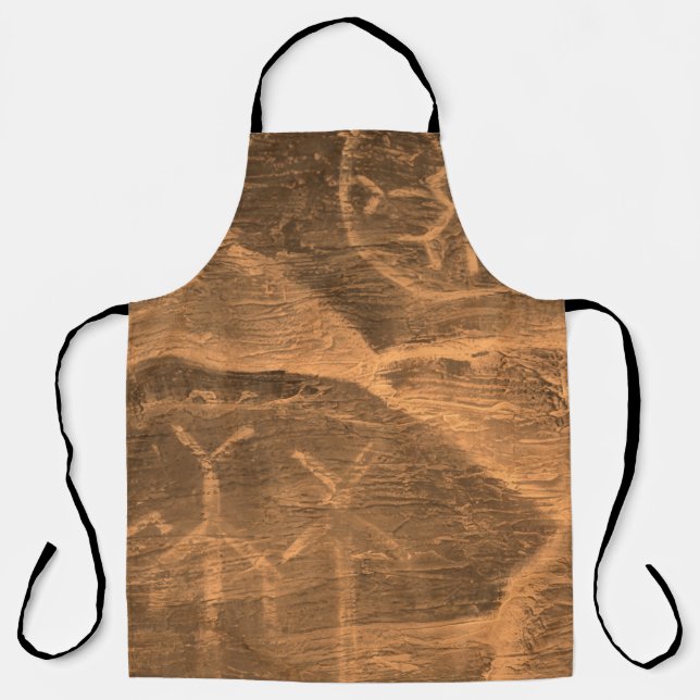 ancient design on the cave wall. history of antiqu apron (Front)