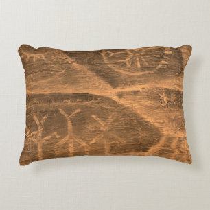 ancient design on the cave wall. history of antiqu decorative cushion