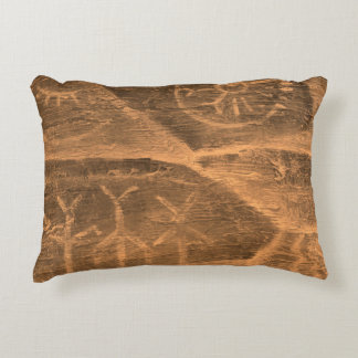 ancient design on the cave wall. history of antiqu decorative cushion