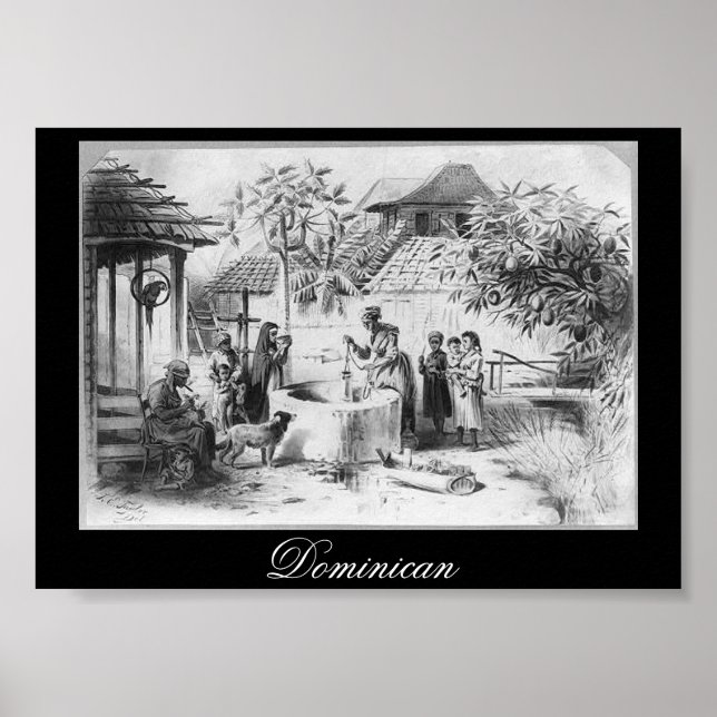 Ancient Dominican Republic Painting circa 1871 Poster (Front)