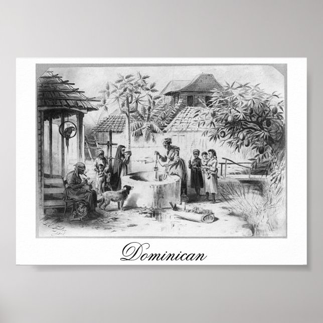 Ancient Dominican Republic Painting circa 1871 Poster (Front)