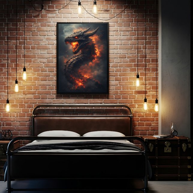 Ancient Dragon of Infernal Flames Canvas Print (Creator Uploaded)