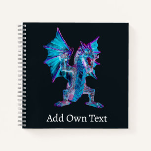 Ancient Dragon Relic Blue Fire Fantasy Manuscript Notebook