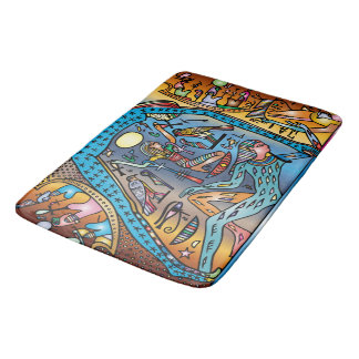 Ancient Egypt Art God Geb Supports Nut in Heaven Bath Mat