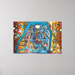 Ancient Egypt Art God Geb Supports Nut in Heaven Canvas Print