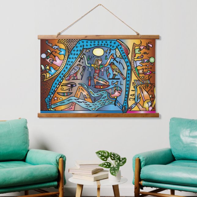 Ancient Egypt Art God Geb Supports Nut in Heaven Hanging Tapestry (Living Room)