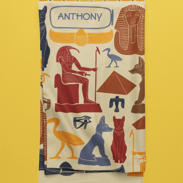 Ancient Egypt Egyptian Graphics Collage Fleece Blanket (Creator Uploaded)