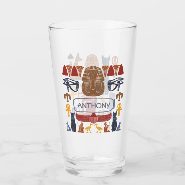 Ancient Egypt Egyptian Graphics Collage Glass (Front)