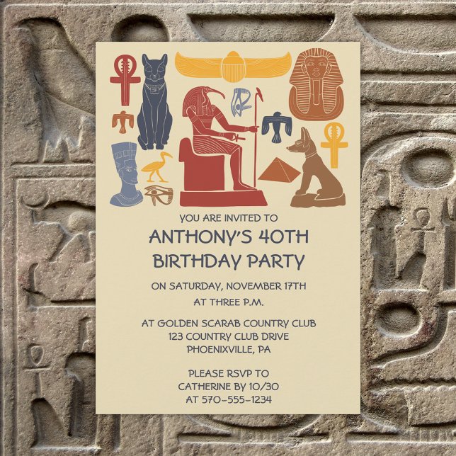 Ancient Egypt Egyptian Graphics Collage Party Invitation (Creator Uploaded)