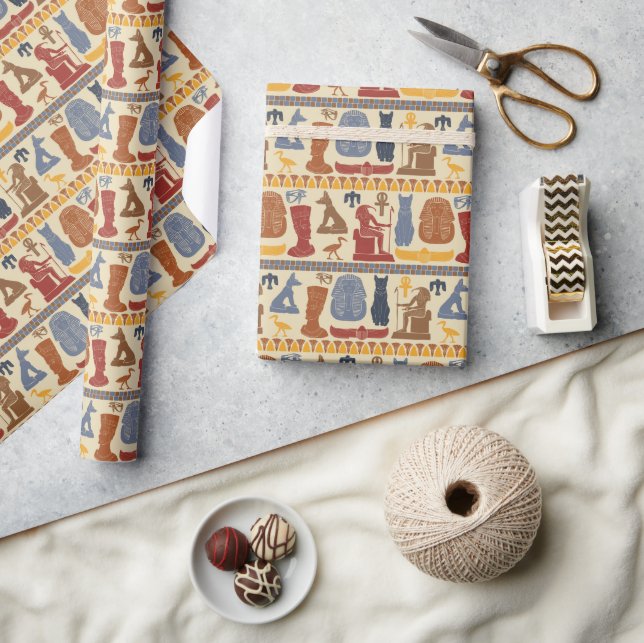 Ancient Egypt Egyptian Graphics Themed Wrapping Paper (Crafts)