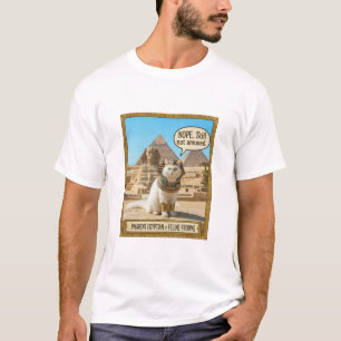 Ancient Egypt Funny Royal Pharaoh White Cat  T-Shirt