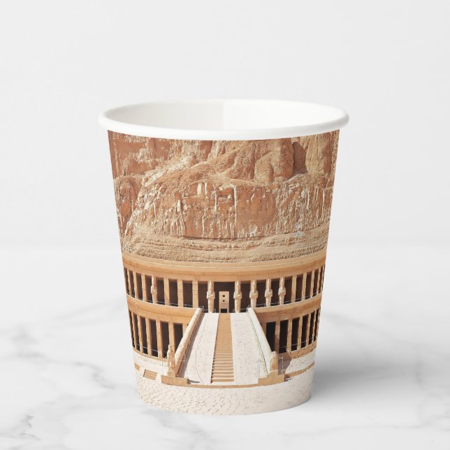 Ancient Egypt Hatshepsut Deir Bahri Temple Luxor Paper Cups (Left)