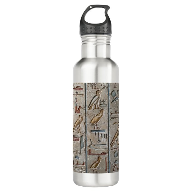 Ancient Egypt Hieroglyphic Engraving Pharoah pGift 710 Ml Water Bottle (Front)