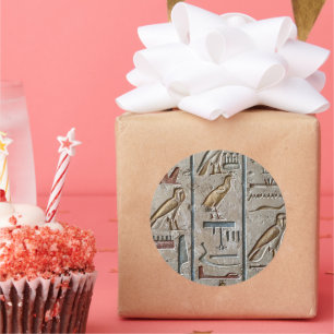 Ancient Egypt Hieroglyphic Engraving Pharoah pGift Classic Round Sticker