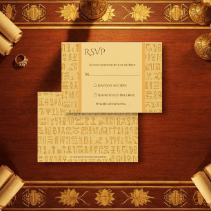 Ancient Egypt Hieroglyphic Motifs Egyptian Wedding RSVP Card