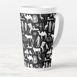 Ancient Egypt Hieroglyphic Symbol Pattern      Latte Mug