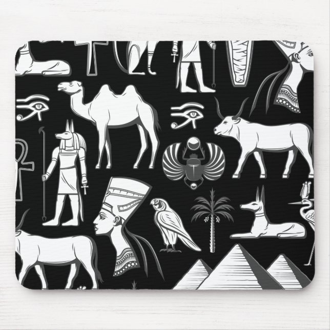 Ancient Egypt Hieroglyphic Symbol Pattern  Mouse Mat (Front)