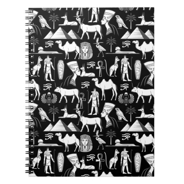 Ancient Egypt Hieroglyphic Symbol Pattern       Notebook (Front)