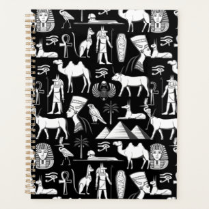 Ancient Egypt Hieroglyphic Symbol Pattern Planner