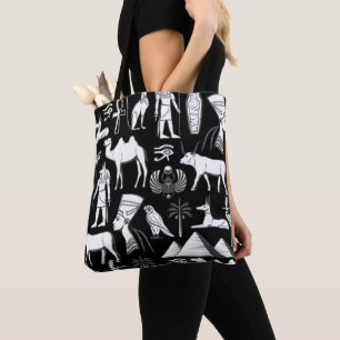 Ancient Egypt Hieroglyphic Symbol Pattern Tote Bag