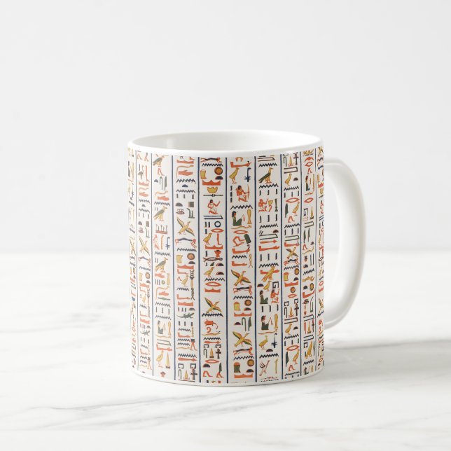 ancient egypt hieroglyphs pattern background histo coffee mug (Front Right)