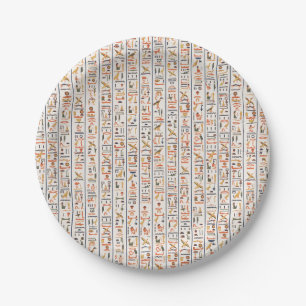 ancient egypt hieroglyphs pattern background histo paper plate