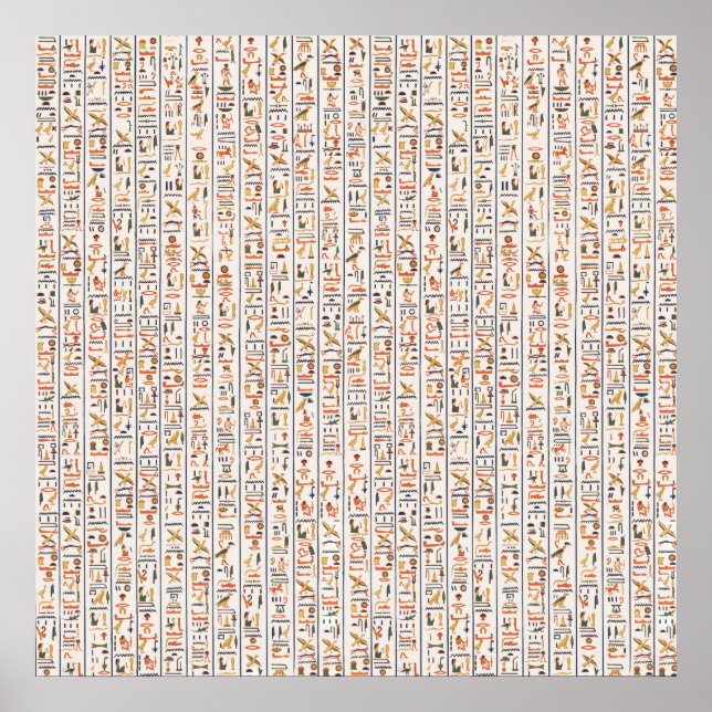 ancient egypt hieroglyphs pattern background histo poster (Front)