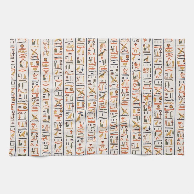 ancient egypt hieroglyphs pattern background histo tea towel (Horizontal)